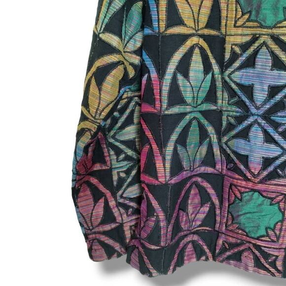 Vtg Chicos Womens Jacket Sz. 10 Colorful Embroidered Button Front Floral Lined - Picture 3 of 11